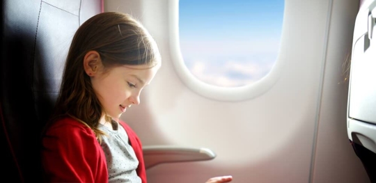 Kid on plane