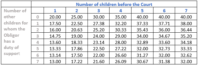 Texas child support income percentages