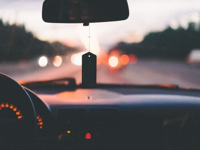 The front interior of a car.